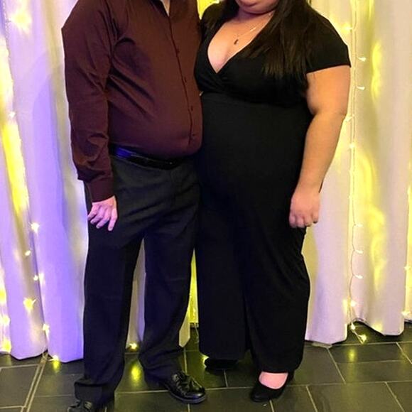 Torrid Black Smocked Waistband Short Sleeve Deep V Neck Surplice Jumpsuit Size 3 - Picture 1 of 9